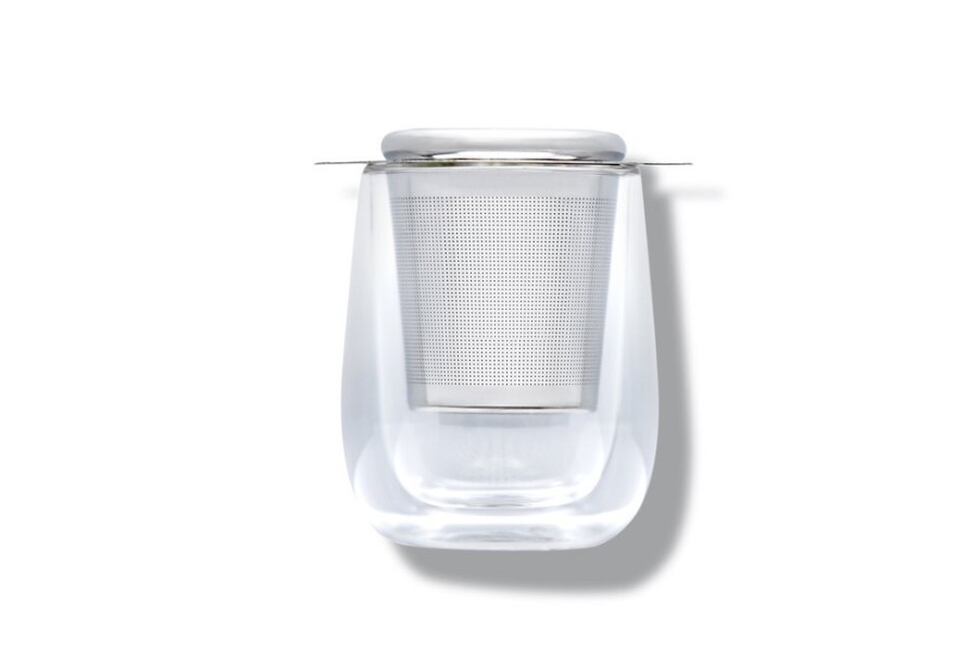 Wellness Voyage et Cie | Double Walled Glass Tea Cup & Strainer — Voyage Et Cie